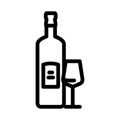wine glass bottle line icon vector illustration