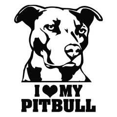 I love my pitbull tshirt design vector 