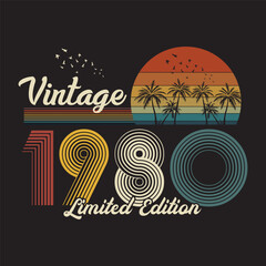 1980 vector vintage retro t shirt design
