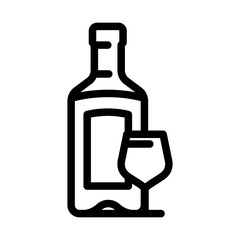 gin drink bottle line icon vector illustration