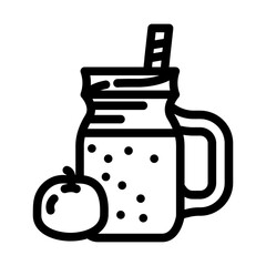 orange juice smoothie drink line icon vector illustration