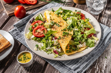 Homemade vegetarian omelette