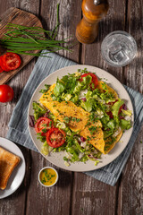 Homemade vegetarian omelette