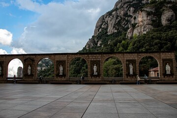 Scenic view of statues located in the Monastery of Santa Maria de Montserrat near Barcelona