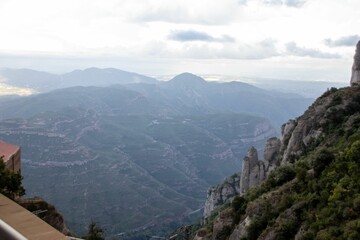 Scenic view of the Mountain of Montserrat located near the city of Barcelona
