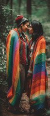 Fototapeta premium LGBTIQ+ Couple Enjoying a Romantic Moment in Nature