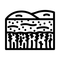 field yellow ripe wheat line icon vector illustration