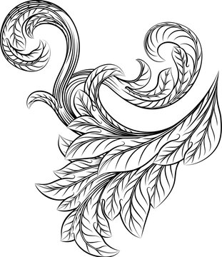 A filigree heraldry floral baroque pattern decorative design element