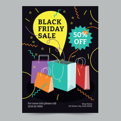Black Friday Sale Flyer Template. A clean, modern, and high-quality design of Flyer vector design. Editable and customize template flyer