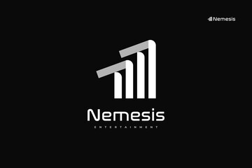 NN Initial Logo Design with Modern Building Concept Isolated on Black Background. Abstract Architecture Logo