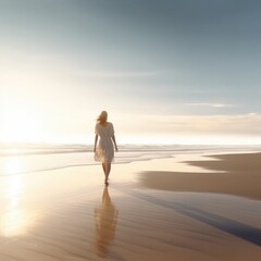 person walking on the beach