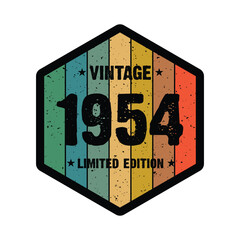 1954 Vintage Retro Limited Edition t shirt Design Vector