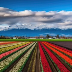 landscape with tulips