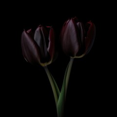 Fototapeta premium red tulip on black