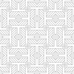 Vector seamless pattern. Modern stylish texture. Monochrome, linear abstract background.
