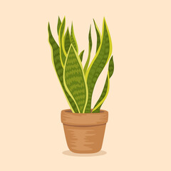 Fototapeta premium Illustration potted plant for the interior. Isolated.