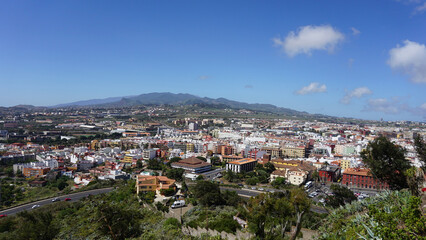 Fototapeta na wymiar Panoramic view of San Cristonal de La Laguna from San Roque viewing point on a spring sunny day in Tenerife, Canary Islands, Spain 