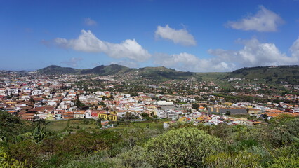 Fototapeta na wymiar A panoramic view of San Cristobal de La Laguna from San Roque viewing point, Tenerife, Canary Islands, Spain 