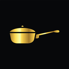 gold friying pan, icon, vector, template, design, flat,logo, collection