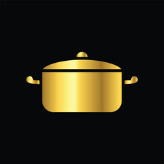 gold friying pan, icon, vector, template, design, flat,logo, collection