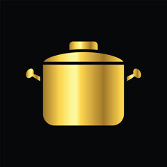 gold friying pan, icon, vector, template, design, flat,logo, collection