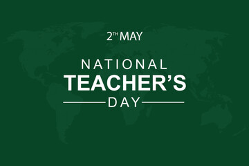 Green background with a green map for the national teacher's day.