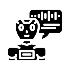 speech chat bot glyph icon vector illustration
