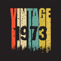 1973 vintage retro t shirt design, vector