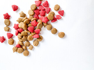Dog food ready to eat on the white  background