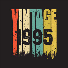 1995 vintage retro t shirt design, vector