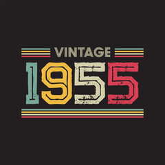 1955 vintage retro t shirt design, vector