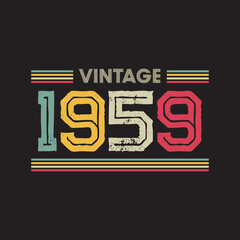 1959 vintage retro t shirt design, vector