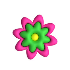3D flower isolated
