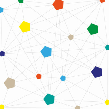 Polygonal Network Connections Lines Background Template