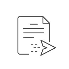 Sending document line outline icon