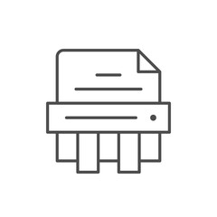 Paper shredding line outline icon