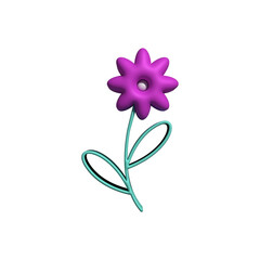 3D flower isolated