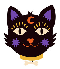 Halloween party holiday pumpkin spooky elements vector