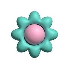 3D flower isolated