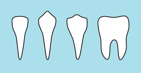 vector tooth icon teeth on blue background