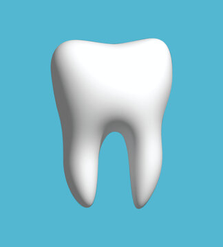 tooth icon on blue vector 3d isolated