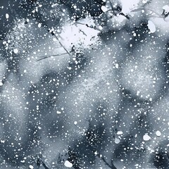 AI生成、雪の背景素材、水墨画