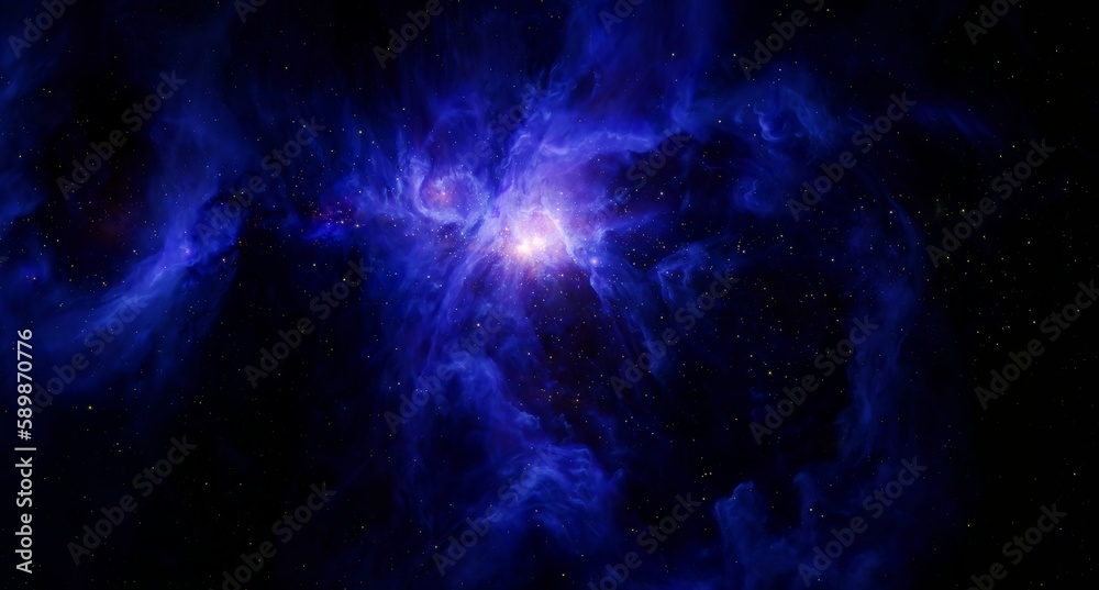 Wall mural space and glowing nebula background. elements of this image furnished by nasa.