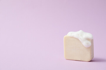 Soap - spa, beauty procedures and skin care concept, space for text