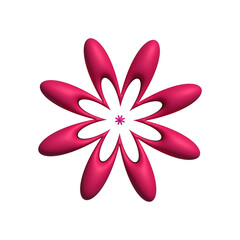 3D flower isolated