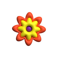 3D flower isolated