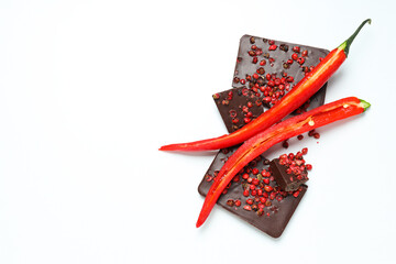 Delicious gourmet food - tasty chocolate with pepper