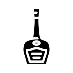 brandy glass bottle glyph icon vector illustration