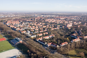 Fototapeta premium aerial view of the Wroclaw city