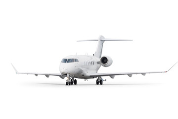 Modern private jet isolated on white background